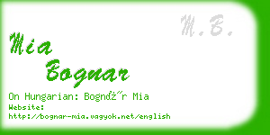 mia bognar business card